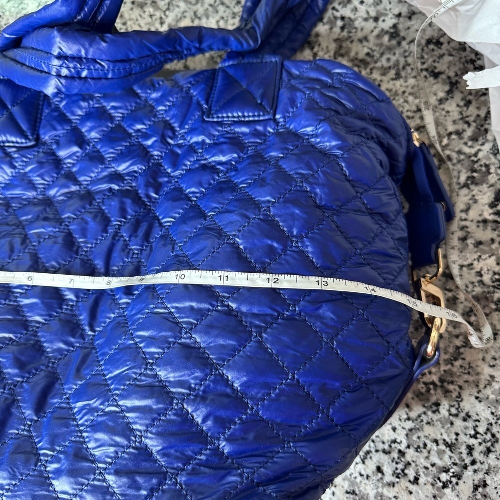 Urban Fit by Urban Expressions | Women's Blue Quilted Nylon Puffer Bag - Picture 11 of 13